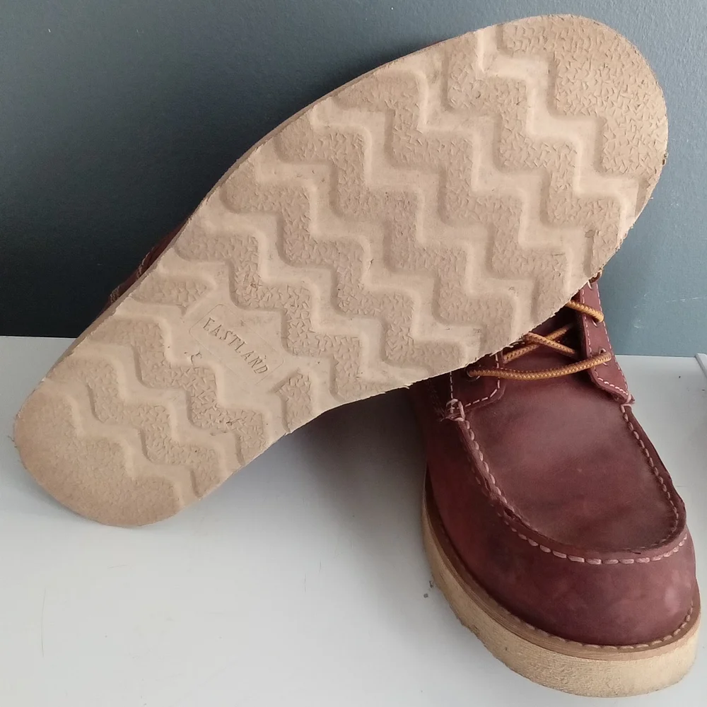 Eastland‎ Mens Burgundy Leather Moc Toe Lace Up Work Boots Size Unknown